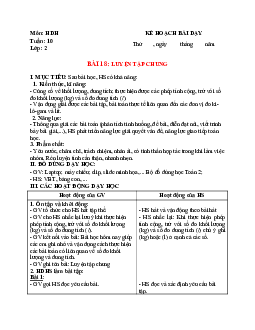 Giáo án buổi chiều môn Toán 2 sách Kết nối tri thức với (Cả năm) | Tuần 10