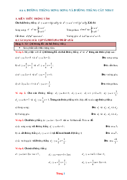 Phương pháp giải toán 9 đường thẳng song song và đường thẳng cắt nhau (có đáp án và lời giải chi tiết)