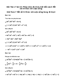 Giải Toán 7 Bài 27: Phép nhân đa thức một biến | Kết nối tri thức