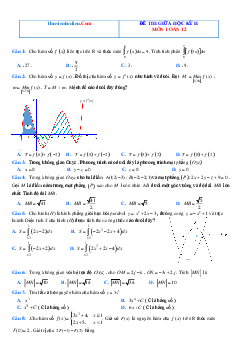 Đề ôn thi giữa hk2 ( Đề 7) toán 12 năm 2023 (Có đáp án)
