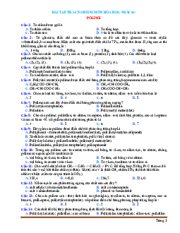 Bài tập trắc nghiệm môn hóa học 9 bài 54 Polime (có đáp án)