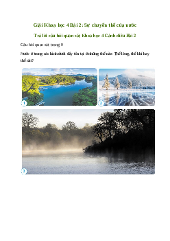 Giải Khoa học lớp 4 Bài 2: Sự chuyển thể của nước | Cánh diều