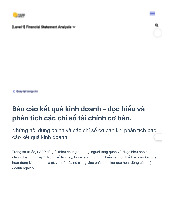 Báo cáo kết quả kinh doanh - Phân tích chỉ số tài chính cơ bản môn Phân tích báo cáo tài chính | Đại học Đồng Tháp