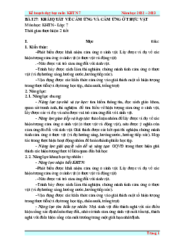Giáo án Khoa học tự nhiên 7 Sinh học Bài 27: Khái quát về cảm ứng và cảm ứng ở thực vật | Cánh diều