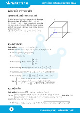 Tóm tắt lý thuyết Vectơ và hệ trục toạ độ môn Toán 12