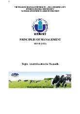 Topic:  Control method in Vinamilk môn Principles of Management | Trường Đại học Quốc tế, Đại học Quốc gia Thành phố Hồ Chí Minh