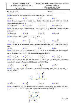 Đề thi thử THPT Quốc gia 2022 môn Toán trường THPT Ngô Gia Tự, Phú Yên (có đáp án)