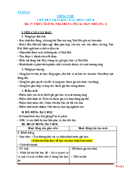 Giáo án Tiếng Việt 3 Kết nối tri thức tuần 33