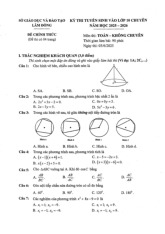 Đề tuyển sinh lớp 10 chuyên môn Toán năm 2025 – 2026 sở GD&ĐT Lâm Đồng