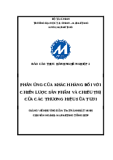 Tài liệu Báo cáo thực hành nghiên cứu thị trường của các thương hiệu sữa | Đại học Tài Chính - Marketing