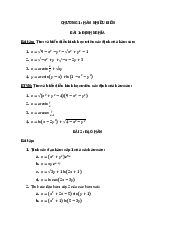 Bài tập Chương 1: Hàm nhiều biến - Giải tích 2 | Trường Đại học Công nghệ, Đại học Quốc gia Hà Nội