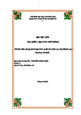 Quản Lý Nhân Sự Khách Sạn Hacinco | Bài Tập Lớn Python