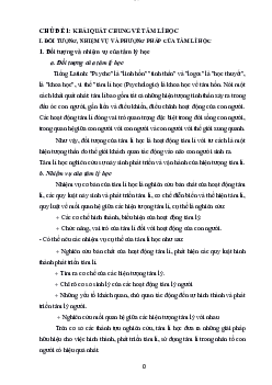 Thế nào là đặc điểm chung của hiện tượng tâm lý | Đại học Sư Phạm Hà Nội