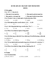 Đề thi giữa học kỳ 1 môn Toán lớp 5 năm học 2024 - 2025 | Bộ sách Kết nối tri thức