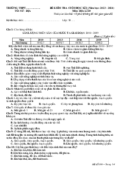 Giải đề thi học kì 1 môn Địa lí 10 năm 2023 - 2024 sách Cánh diều đề 3