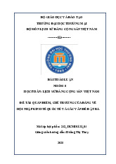 Quan điểm và Chủ trương về Hội nhập Kinh tế Quốc tế | Bài thảo luận lịch sử đảng