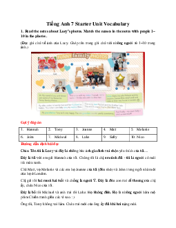 Tiếng Anh 7 Starter Unit Vocabulary