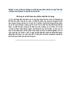 Văn mẫu 8 | Vì sao có thể nói “Không ai có thể đọc tác phẩm một lần là xong”
