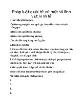 Pháp luật quốc tế về một số lĩnh vực kinh tế