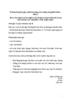 Văn mẫu Kế hoạch quyên góp sách báo tặng các trường vùng khó khăn (3 mẫu) | Kết nối tri thức