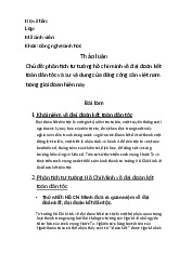 Bài thảo luận phân tích tư tưởng Hồ Chí Minh về đại đoàn kết