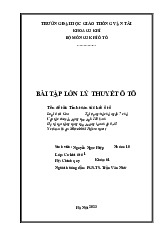 Bài Tập Lớn Lý Thuyết Ô Tô: Tính Toán Sức Kéo Ô Tô (Mã Cơ Khí Ô Tô 1). Môn Lý thuyết ô tô | Trường Đại học Giao thông Vận tải.