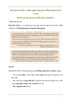 Giải  sử 8 Bài 7: Khởi nghĩa nông dân ở Đàng Ngoài thế kỉ XVIII | Kết nối tri thức