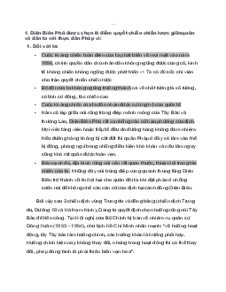 Vì sao Điện Biên Phủ được chọn là điểm quyết chiến chiến lược giữa quân và dân ta với thực dân Pháp ?