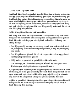 Lý thuyết về học phần Luật hành chính của trường đại học Luật Hà Nội