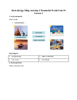 Sách bài tập Tiếng Anh lớp 4 Wonderful World Unit 10 Lesson 2