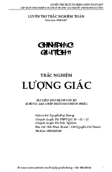 Chuyên đề trắc nghiệm hàm số lượng giác và phương trình lượng giác – Nguyễn Đại Dương