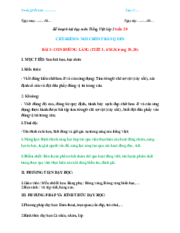 Giáo án Tiếng Việt 2 sách Chân trời sáng tạo Học kì 2 | Tuần 20 tiết 3, 4