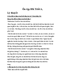 Đề cương ôn tập Triết HK | môn Triết học Mác -Lênin | Đại học sư phạm Hà nội 