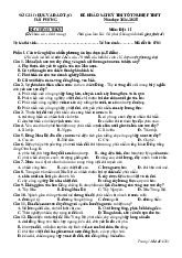 Đề thi khảo sát tốt nghiệp THPT 2025 môn Địa lí lần 1 Sở GD&ĐT Hải Phòng