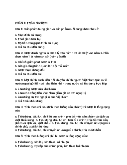 Câu hỏi trắc nghiệm và bài tập ôn tập môn Kinh tế vĩ mô