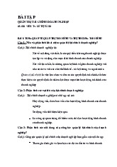 Bài tập quản trị tài chính doanh nghiệp | Đại học Nội Vụ Hà Nội