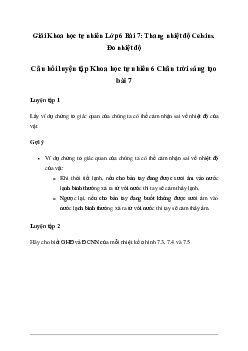 Giải KHTN 6 Bài 7: Thang nhiệt độ Celsius | Chân Trời Sáng Tạo