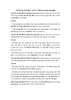 Giải bài tập SGK Địa lý 10 bài 32 ( có đáp án)
