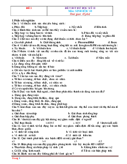 Bộ đề thi môn Sinh 10 học kỳ 2 năm học 2020-2021 (có đáp án)