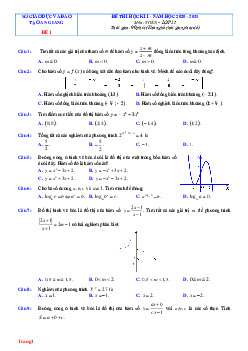 Bộ 5 Đề Thi Toán 12 Học Kì 1 Có Đáp Án Và Lời Giải Chi Tiết
