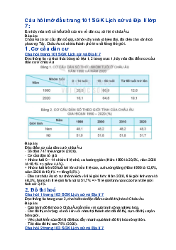 Giải SGK Địa lí 7 Bài 2: Đặc điểm dân cư, xã hội Châu Âu -  Kết nối tri thức