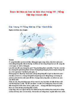 Soạn bài Đàn cá heo và bản nhạc trang 111 | Tiếng Việt lớp 3 Cánh diều