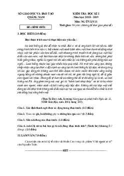 Đề thi học kỳ 1 ngữ văn lớp 11 tỉnh Quảng Nam năm 2018-2019 (có đáp án)