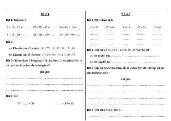 Đề ôn tập hè lớp 1 lên lớp 2 | Kết nối tri thức | Toán 1