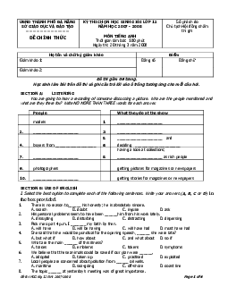 Đề thi chọn học sinh giỏi lớp 12 năm học 2007 - 2008 môn Tiếng Anh Sở giáo dục và đào tạo Thành phố Đà Nẵng