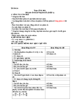 Giáo án Toán lớp 4 Tuần 34 | Kết nối tri thức