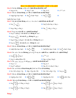 TOP 50 Câu trắc nghiệm Toán 11 dạng Rút gọn biểu thức lôgarit
