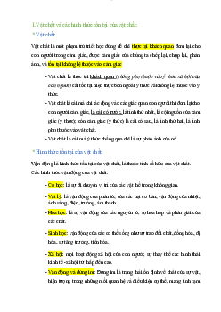 Vật chất và các hình thức tồn tại của vật chất học phần Triết học Mac-Lênin