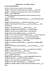 Bài tập Chuyên đề 10: Câu tường thuật - Chuyên Anh | Trường Đại học Ngoại ngữ, Đại học Quốc gia Hà Nội