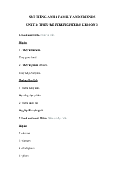 Sách bài tập Family and Friends 4 Unit 1 lesson 3